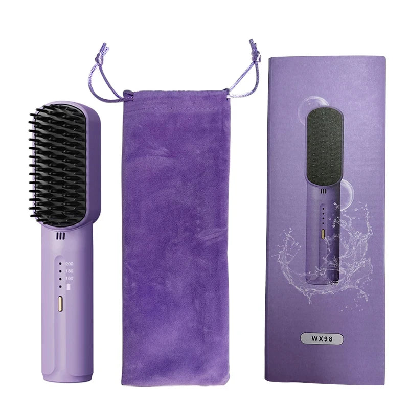 Rechargeable Negative Ion Hair Straightening Brush