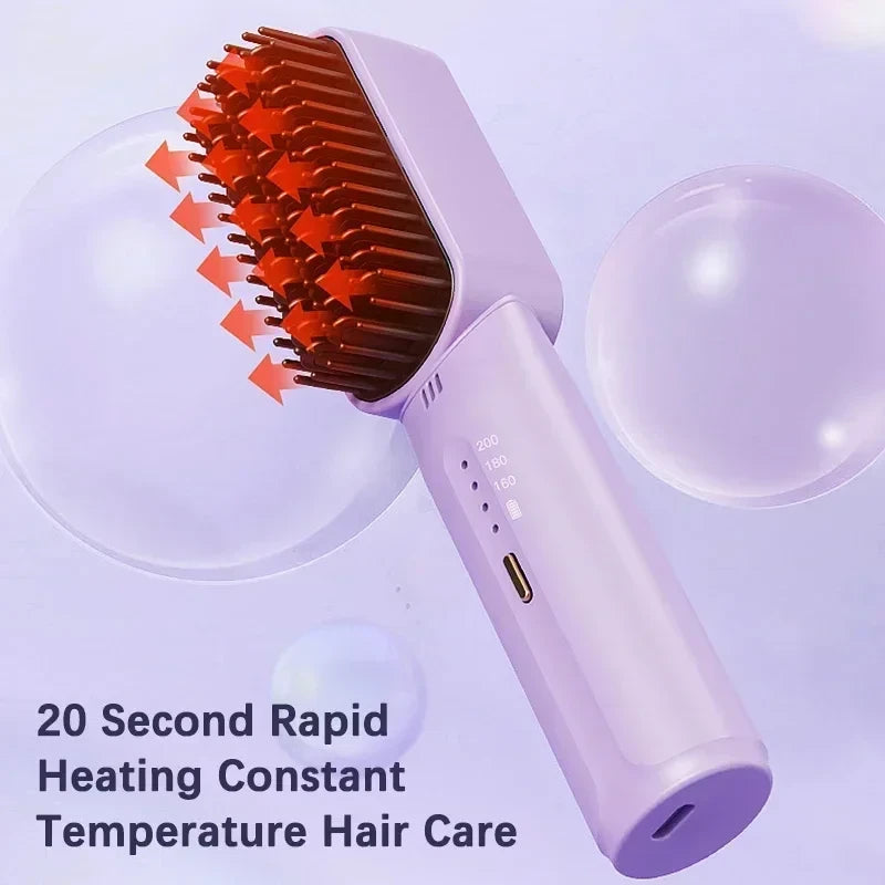 Rechargeable Negative Ion Hair Straightening Brush