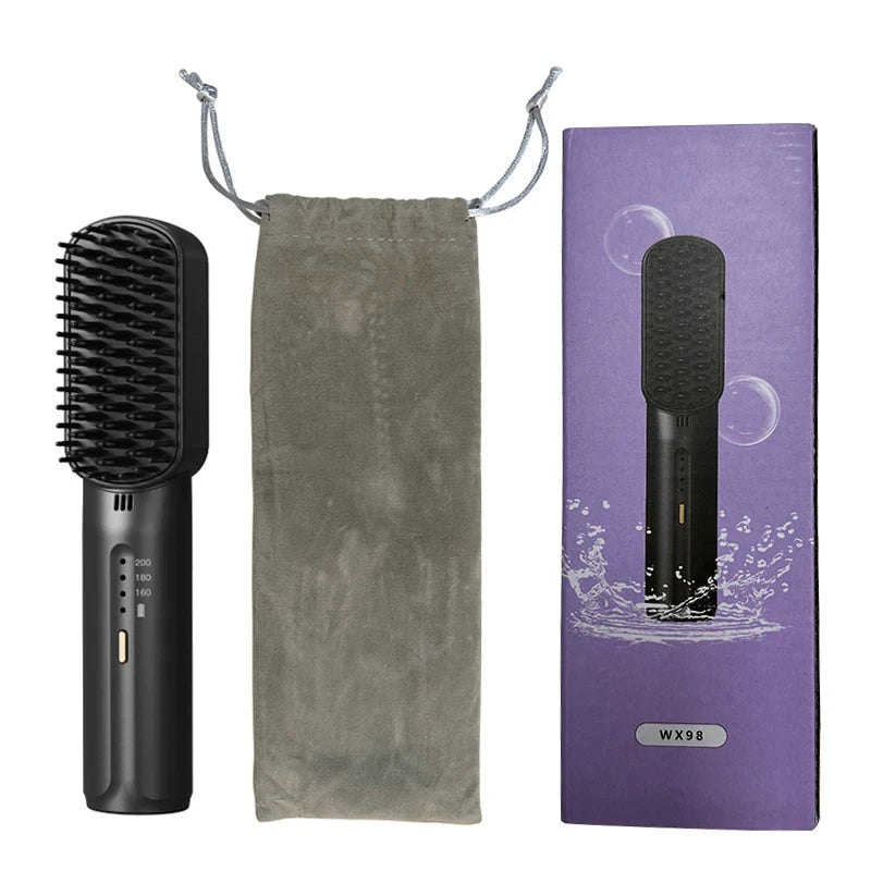 Rechargeable Negative Ion Hair Straightening Brush